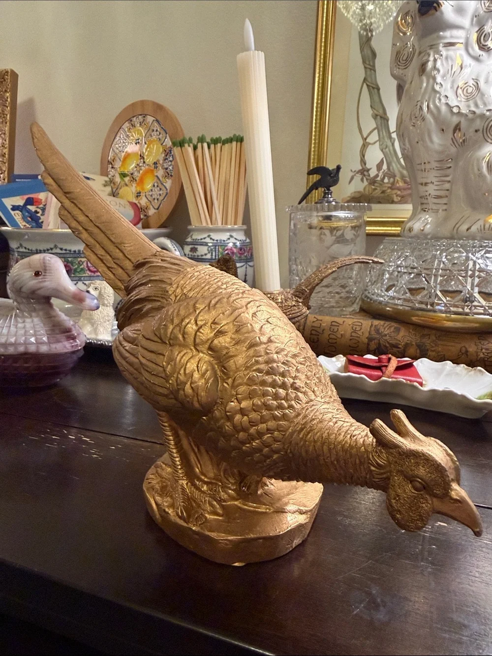 Gold Decorative Pheasant Figurine - Home Accents